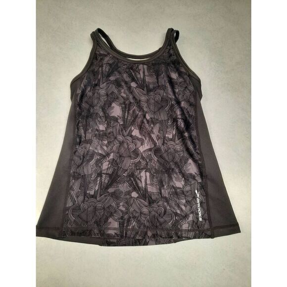 Brooks Running Size S Charcoal Gray Racerback Tank Top - Picture 1 of 5